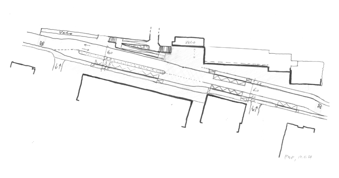 Skize Verkehrsplanung von Ruedi Häfliger